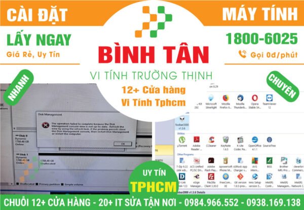 Cài Đặt Máy Tính PC, Laptop Giá Rẻ Tại Quận Bình Tân