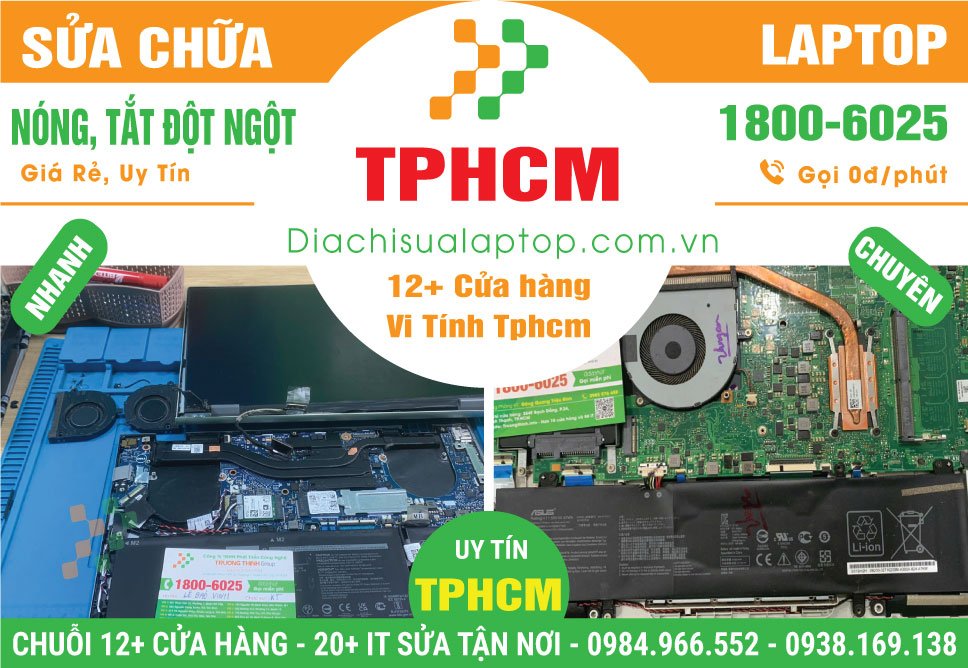 Sửa Chữa Laptop nóng, quạt kêu, tự tắt