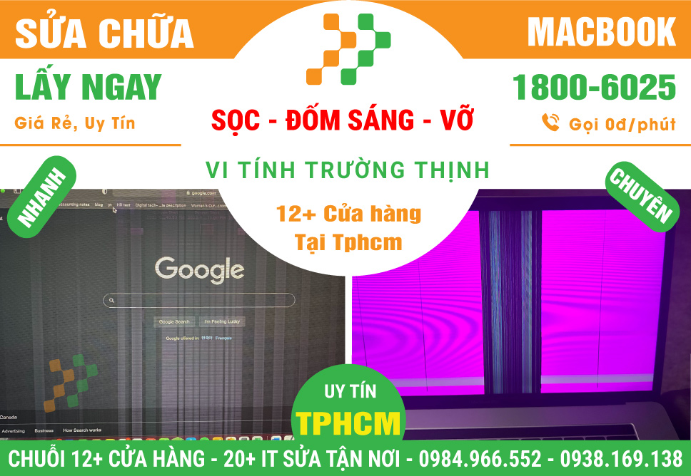 Sửa Chữa Màn Hình Macbook Bị Sọc - Đốm Sáng - Vỡ