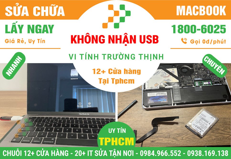 Sửa Chữa Macbook Không Nhận USB - Ổ Cứng - Thiết Bị Ngoài