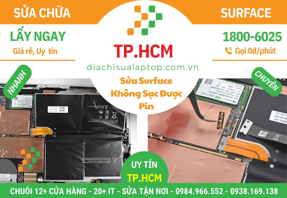 Sữa Chữa Surface Không Sạc Vào Pin – Pin Nhanh Hết