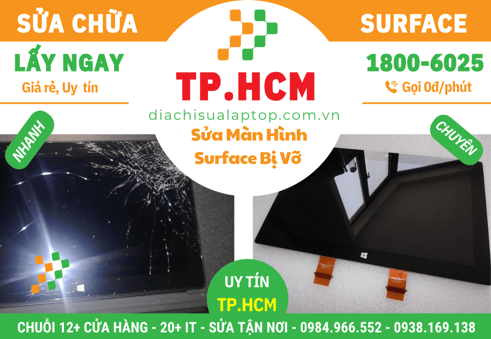 Sửa Màn Hình Surface Bị Vỡ – Đốm Sáng – Sọc