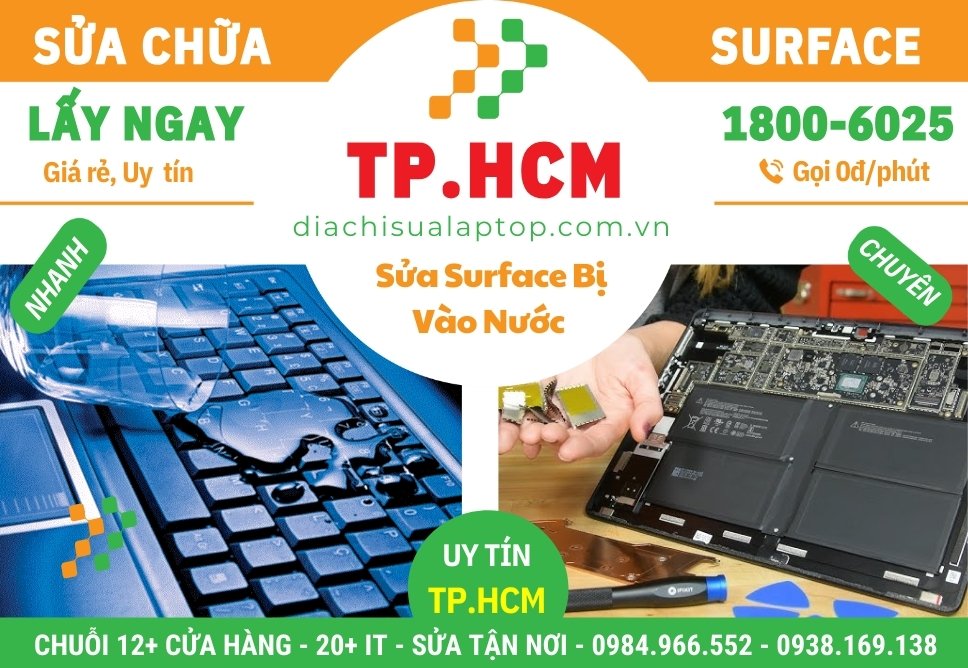 Sửa Surface Bị Vào Nước – Nguồn Không Lên