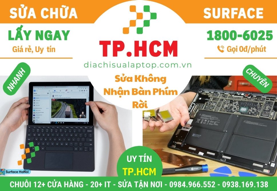 Sửa Surface Không Nhận Bàn Phím Rời Tại TP.HCM