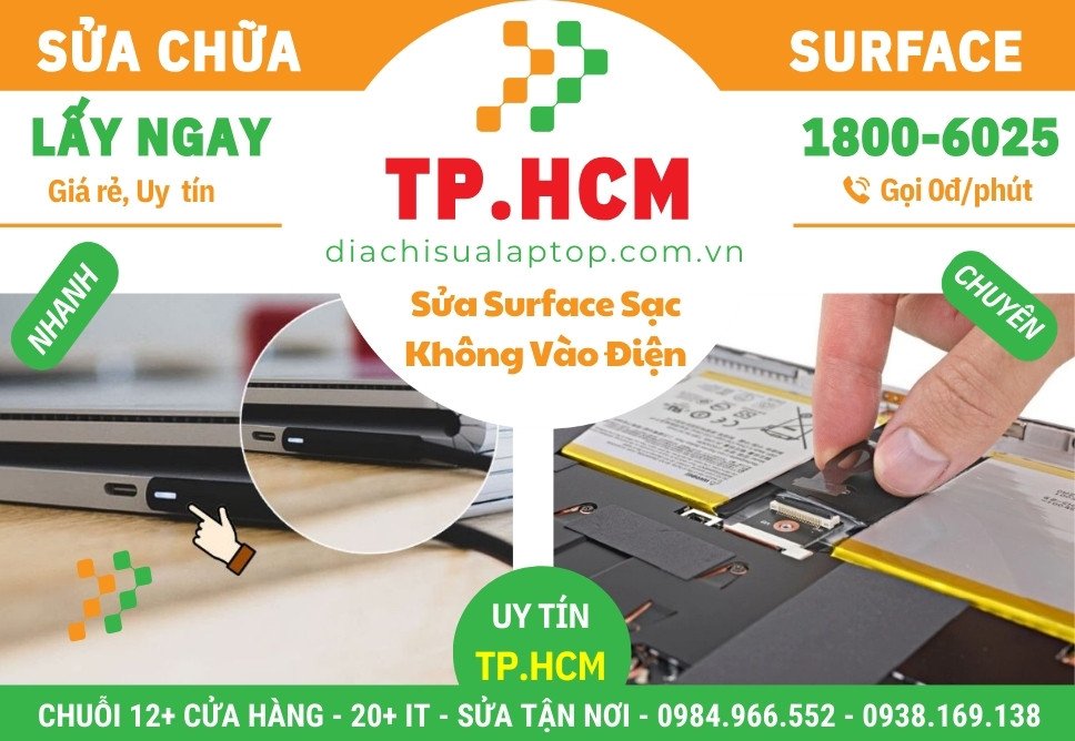 Sửa Surface Sạc Không Vào Điện – Lỗi Sạc