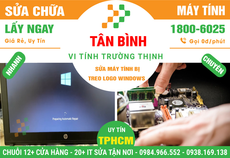 Địa chỉ sửa máy tính bị treo logo Windows tại quận Tân Bình
