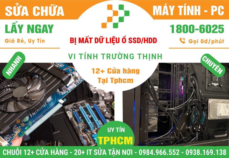 Sửa Chữa PC Bị Mất Dữ Liệu - Cần Cứu Dữ Liệu Ổ SSD/HDD