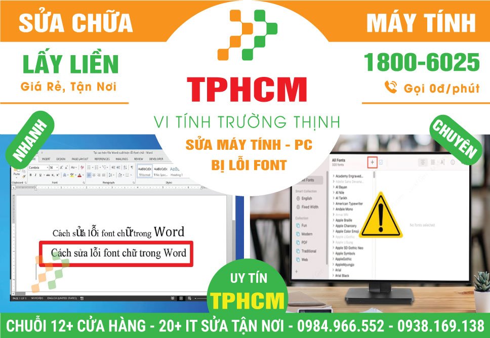 Sửa Máy Tính Bị lỗi Font TPHCM