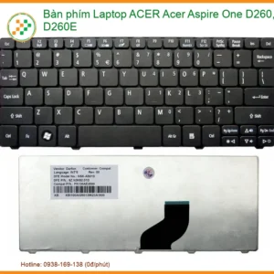 Thay Bàn Phím Laptop Acer Aspire One D260 D260e Zin Chính Hãng Lấy Liền Tại Chỗ
