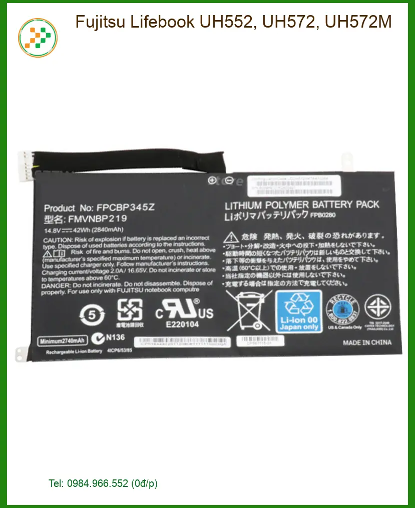 Pin Laptop Fujitsu Lifebook UH552, UH572, UH572M - Trung Tâm Thay Pin Giá Rẻ Gần Đây