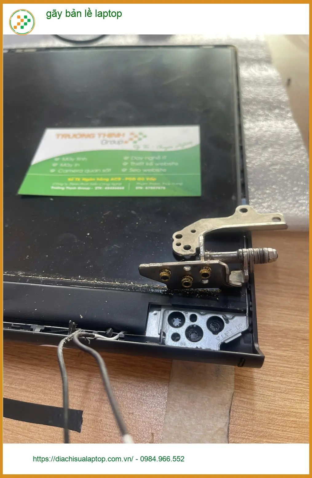 Tiệm sửa bản lề laptop Quận Thủ Đức - Anh Khoa kiến trúc sư bị gãy bản lề