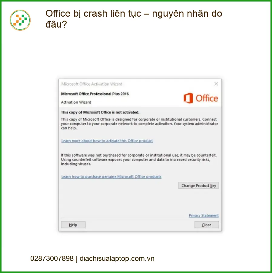 Văn phòng Office bị crash liên tục – Nguyên nhân do đâu? Sửa PC TPHCM
