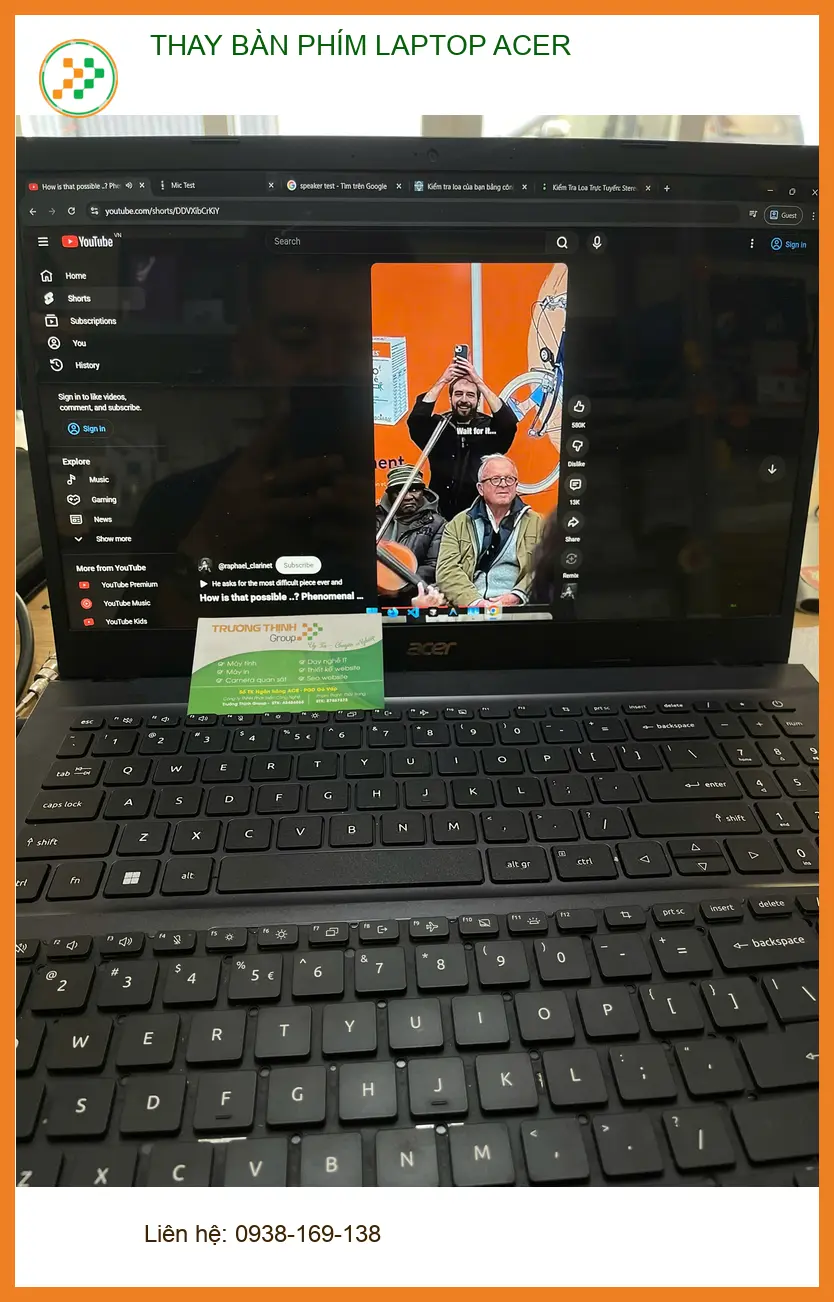 Anh Quang streamer cần thay bàn phím laptop Acer Quận Thủ Đức lấy ngay ảnh thực tế 1