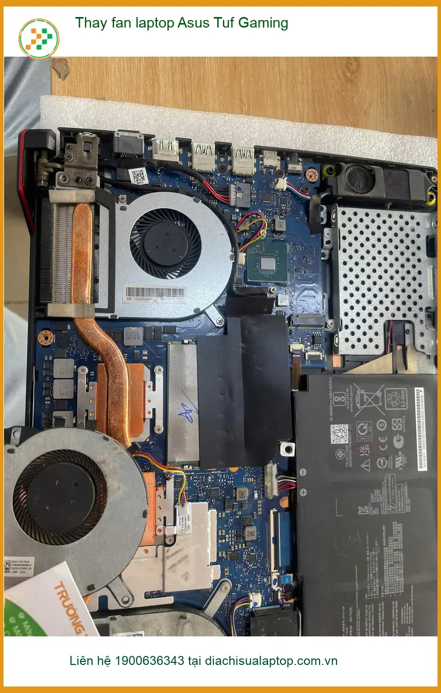 Chị Mai hoảng hốt khi laptop Asus Tuf Gaming quá nhiệt - Thay fan ở Thủ Đức ảnh thực tế 2