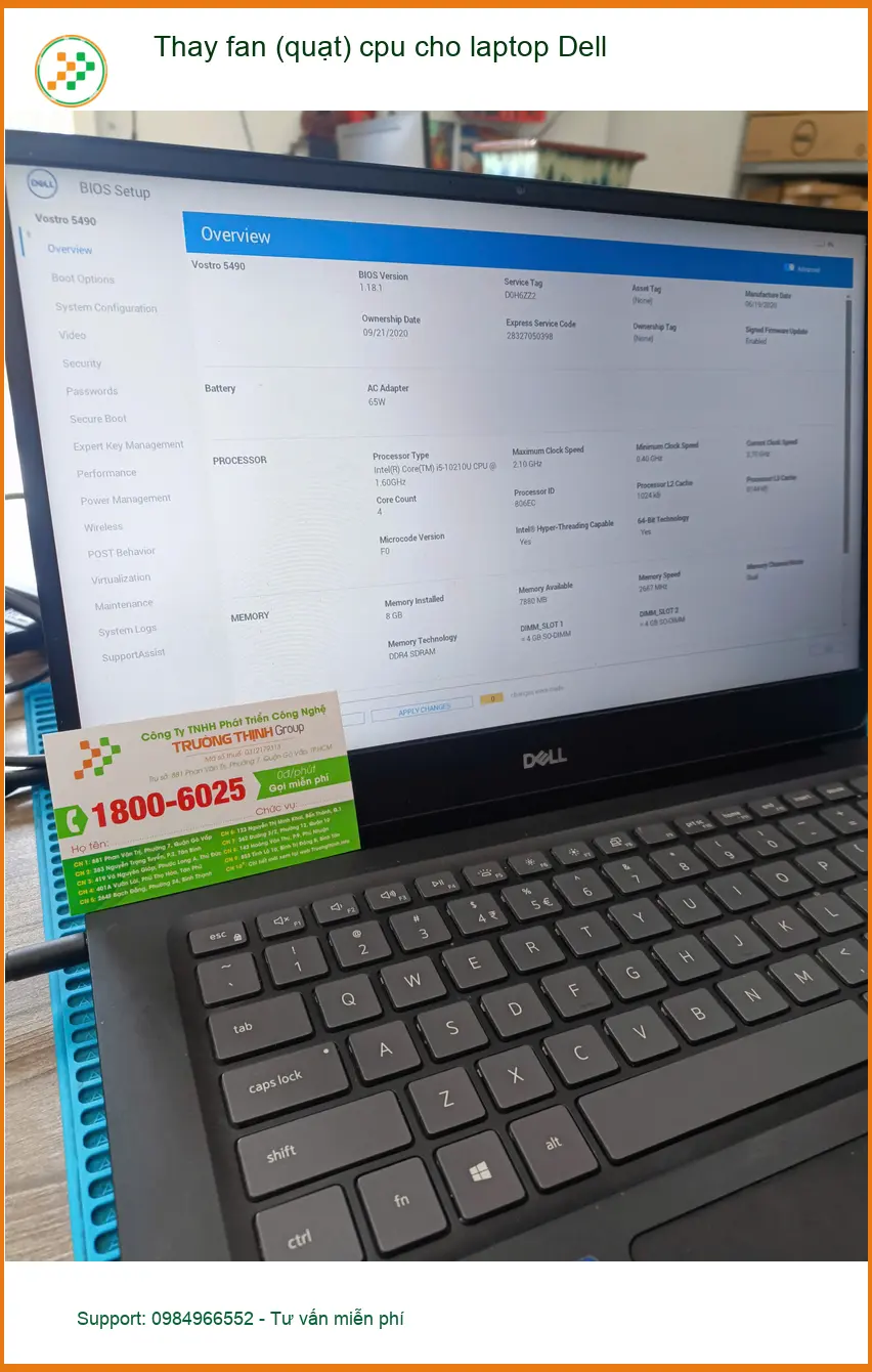 Dịch vụ Thay fan cpu laptop Dell Quận Tân Phú uy tín - Anh Quân kỹ sư khắc phục lỗi nóng máy ảnh thực tế 1