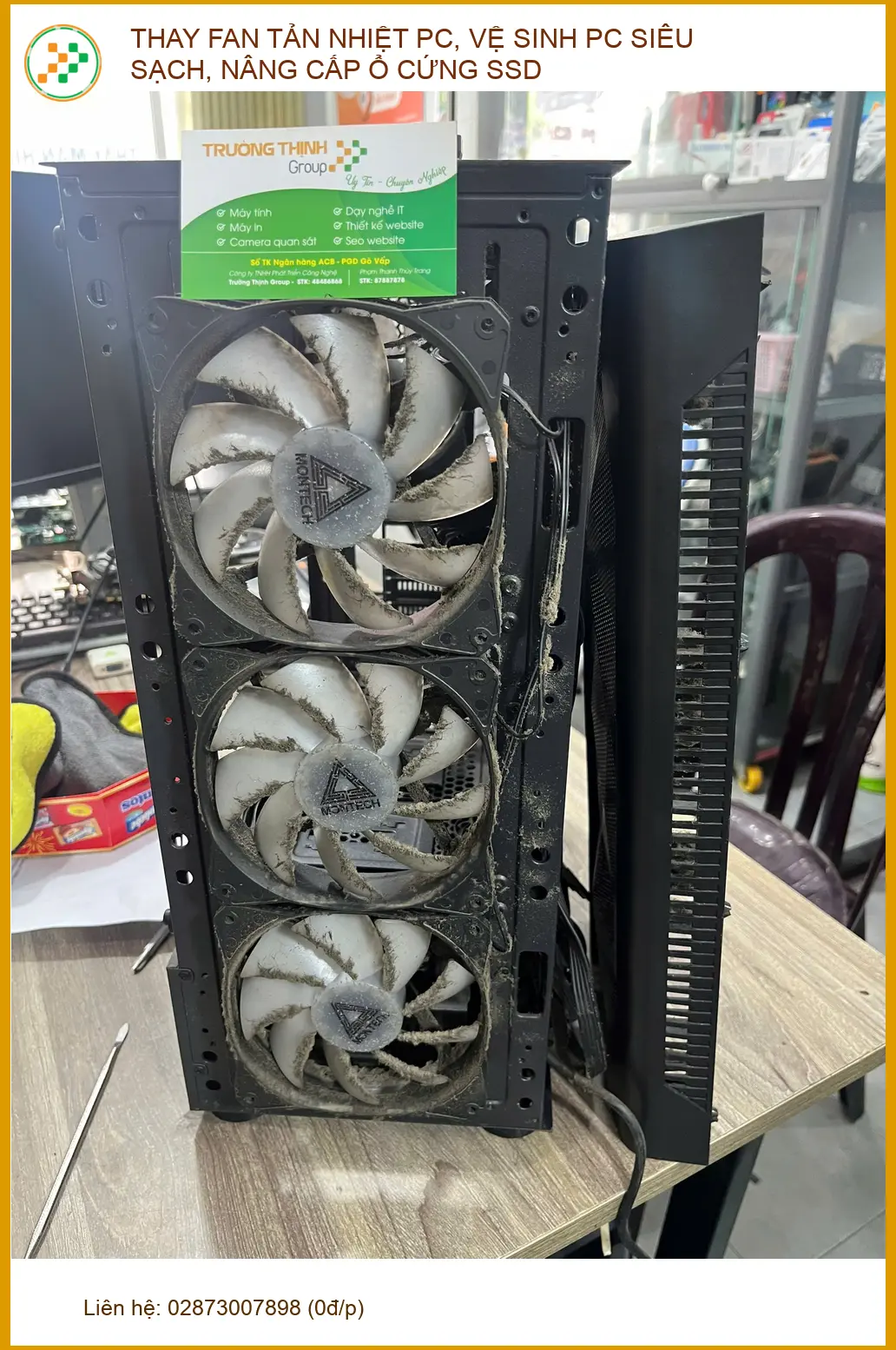 Chị Ngọc tìm trung tâm thay fan, vệ sinh PC, nâng cấp SSD ở Quận Bình Thạnh ảnh thực tế 1