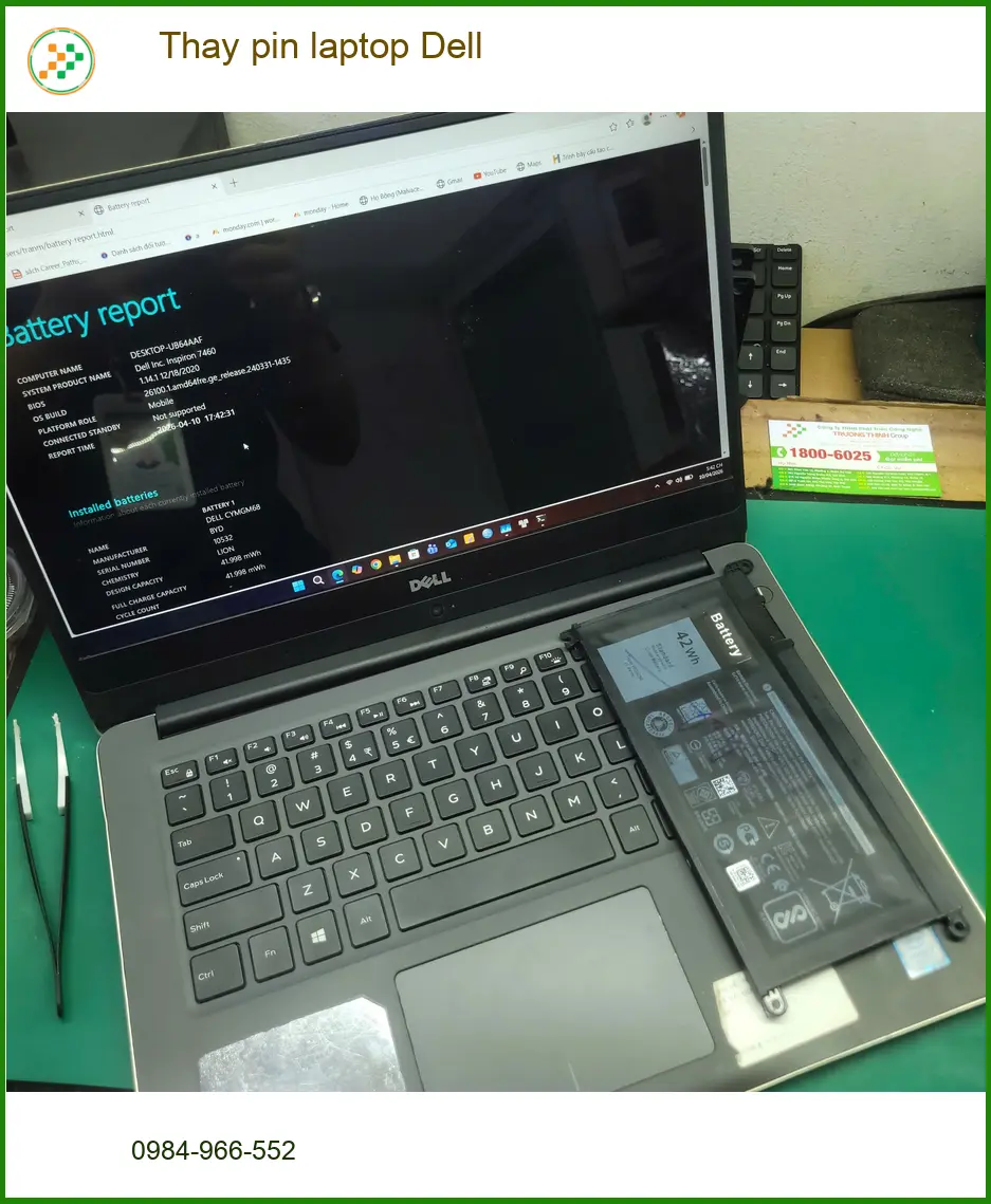 Chị Thảo nhân viên văn phòng review chỗ thay pin laptop Dell Quận Tân Bình lấy ngay ảnh thực tế 1