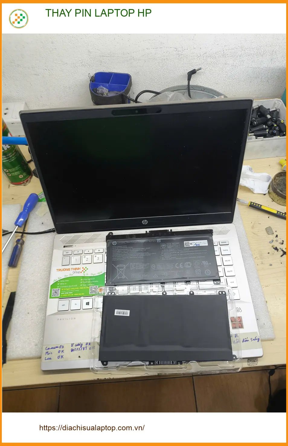 Chị Nguyệt kỹ sư tìm Trung tâm Thay Pin Laptop HP Quận Gò Vấp lấy ngay ảnh thực tế 1