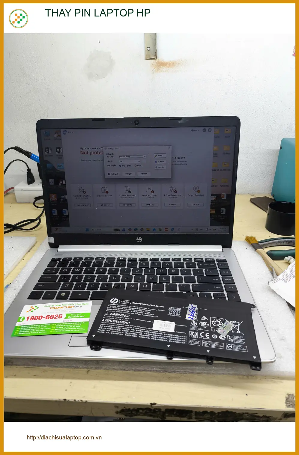 Chị Nguyệt kỹ sư tìm Trung tâm Thay Pin Laptop HP Quận Gò Vấp lấy ngay ảnh thực tế 2
