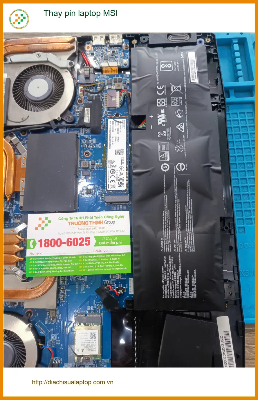 Anh Đức công nhân tìm Trung tâm Thay pin laptop MSI Quận Tân Phú Uy tín ảnh thực tế 2