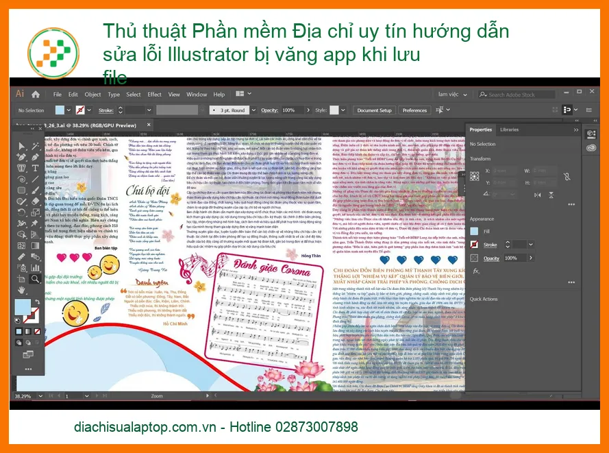 Illustrator Bị Văng App Khi Lưu File - Thủ Thuật Và Địa Chỉ Sửa Uy Tín