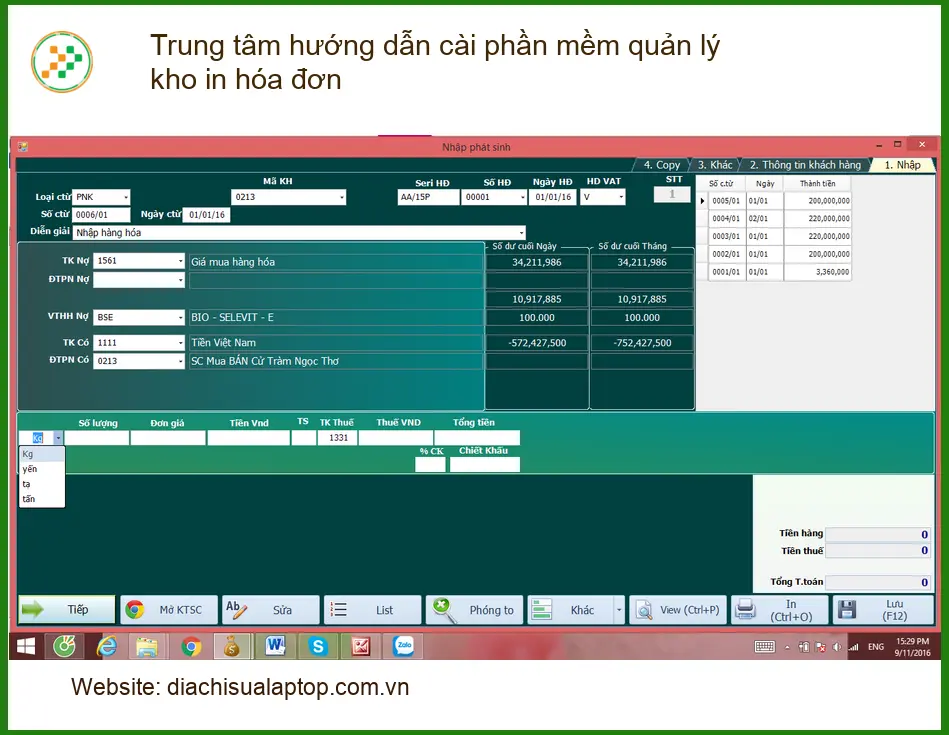 Thủ thuật cài phần mềm quản lý kho in hóa đơn - Trung tâm hỗ trợ TPHCM