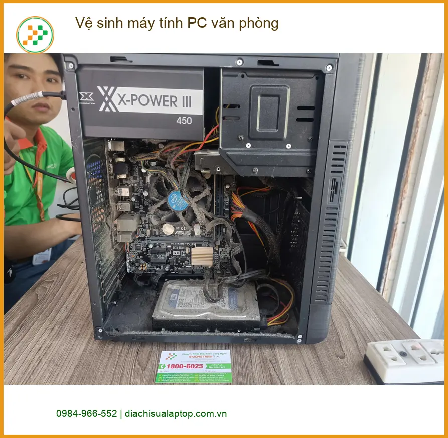 Chú Tùng quản lý review dịch vụ vệ sinh máy tính PC văn phòng Quận Tân Bình ảnh thực tế 1