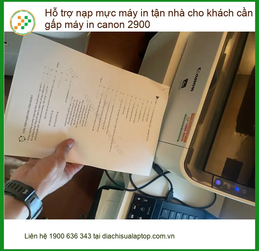 Anh Tùng ở Phú Nhuận cần nạp mực Canon 2900 gấp - Dịch vụ tận nhà ảnh thực tế 1