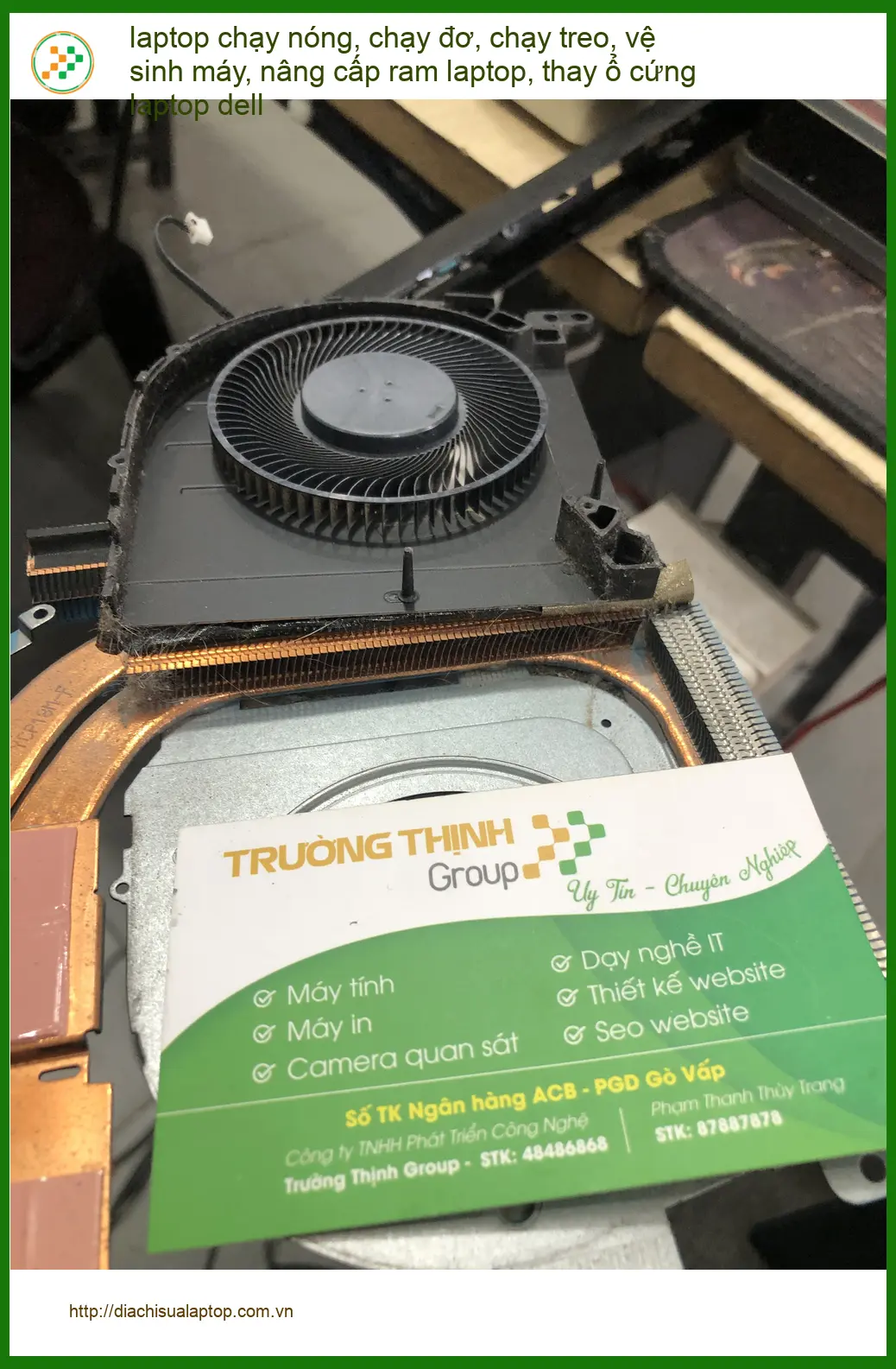 Chỗ sửa laptop Dell nóng, đơ, nâng cấp ram - Anh Tấn ở Bình Thạnh ảnh thực tế 1