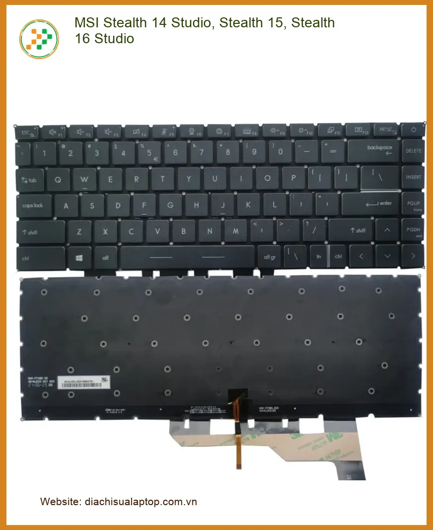 Bàn phím Laptop MSI Stealth 14/15/16 Studio - Thay lấy liền TPHCM Giá rẻ