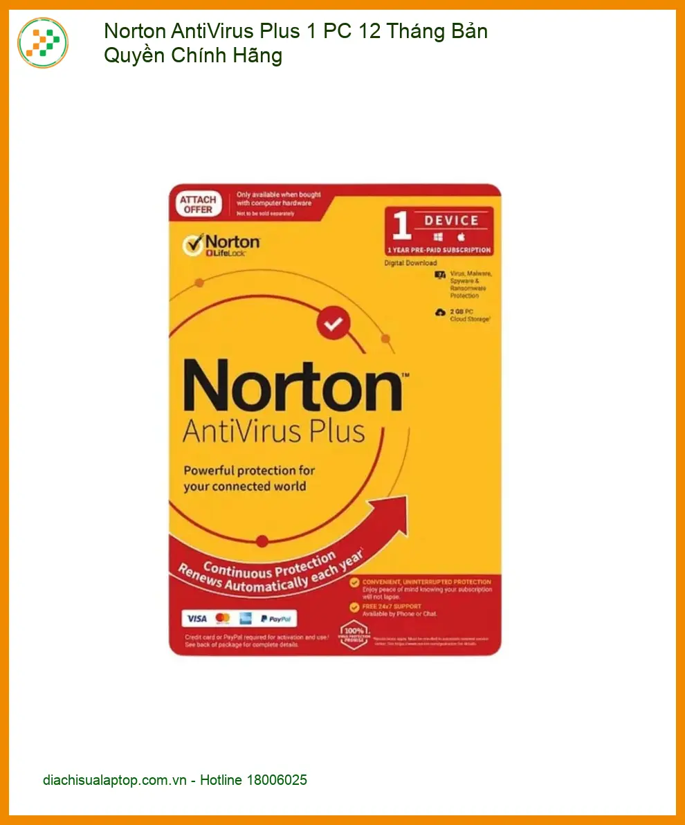 Antivirus Norton Plus 1 PC 12 Tháng - Cài Đặt Nhanh TPHCM