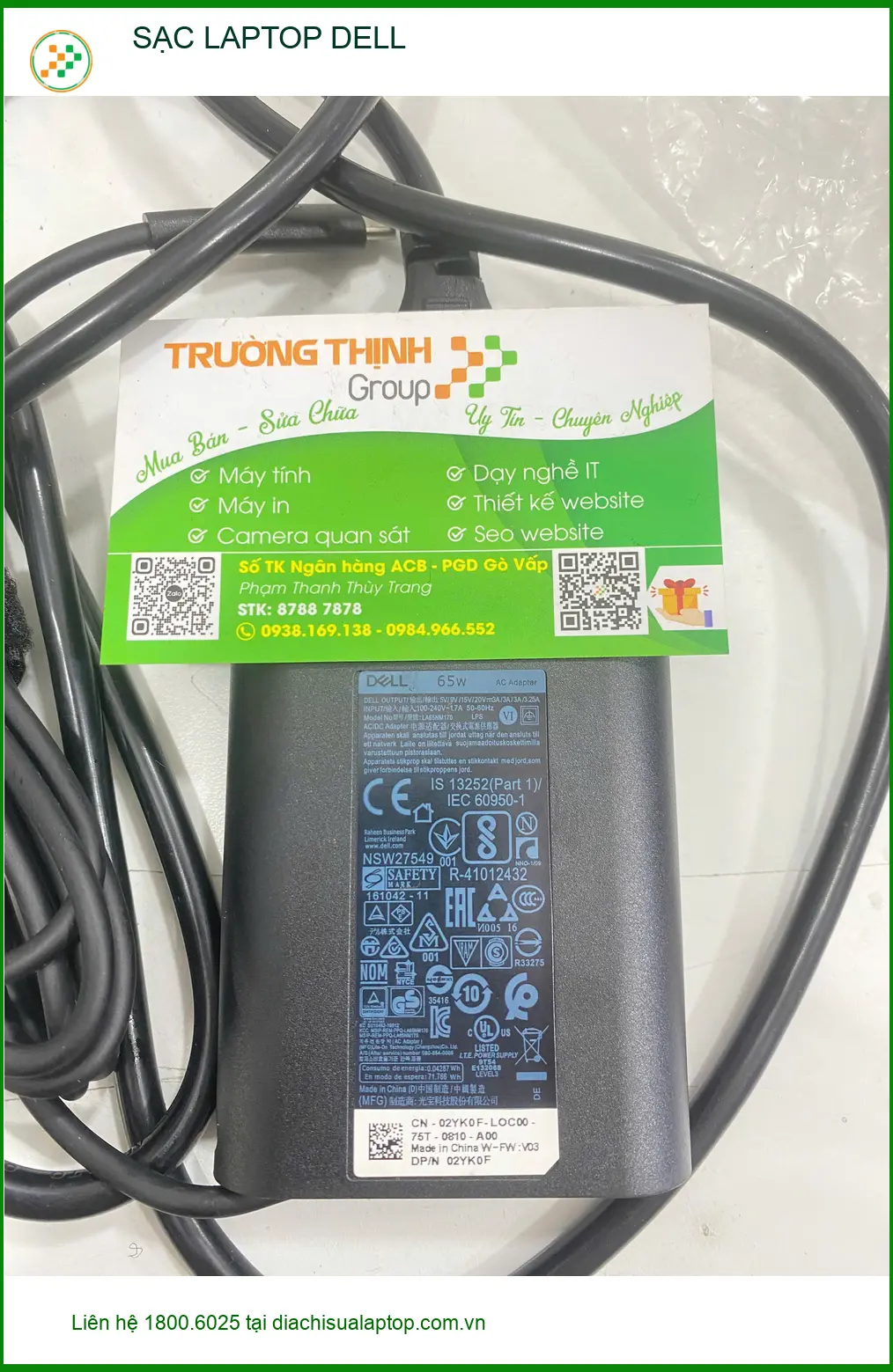 Dịch vụ thay sạc laptop Dell Quận Gò Vấp uy tín - Cô Mai tìm giải pháp khẩn cấp ảnh thực tế 1