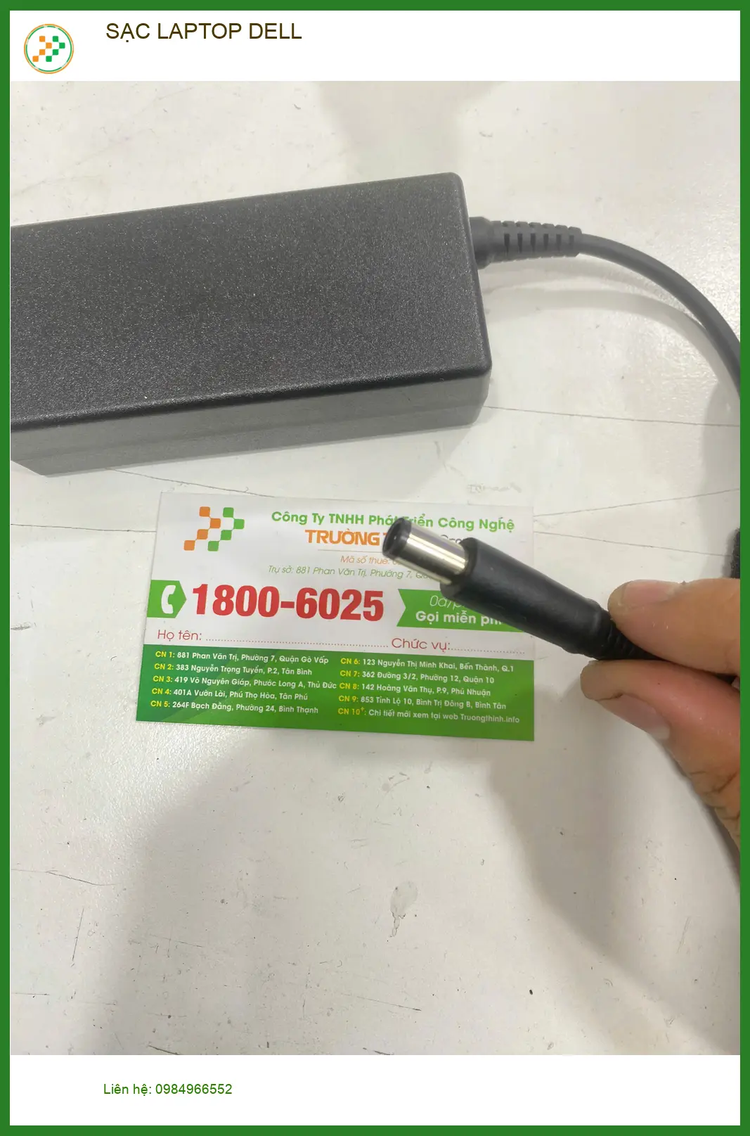 Dịch vụ thay sạc laptop Dell Quận Gò Vấp uy tín - Cô Mai tìm giải pháp khẩn cấp ảnh thực tế 2
