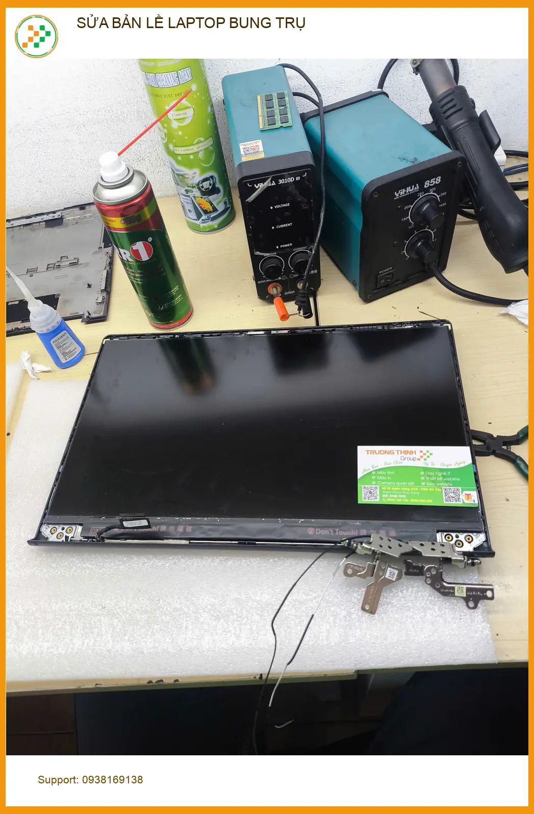 Chị Nguyệt sửa bản lề laptop bung trụ Quận Gò Vấp - Tiệm uy tín lấy liền ảnh thực tế 1