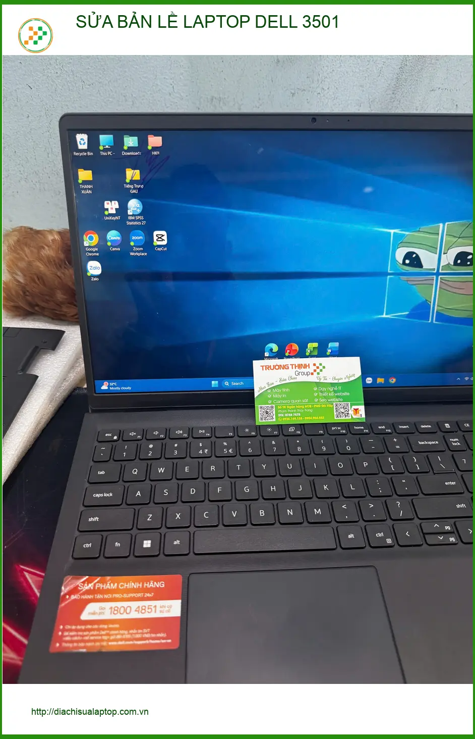 Chị Thanh làm rơi gãy bản lề Laptop Dell 3501 Quận 10 - Sửa lấy liền ảnh thực tế 1