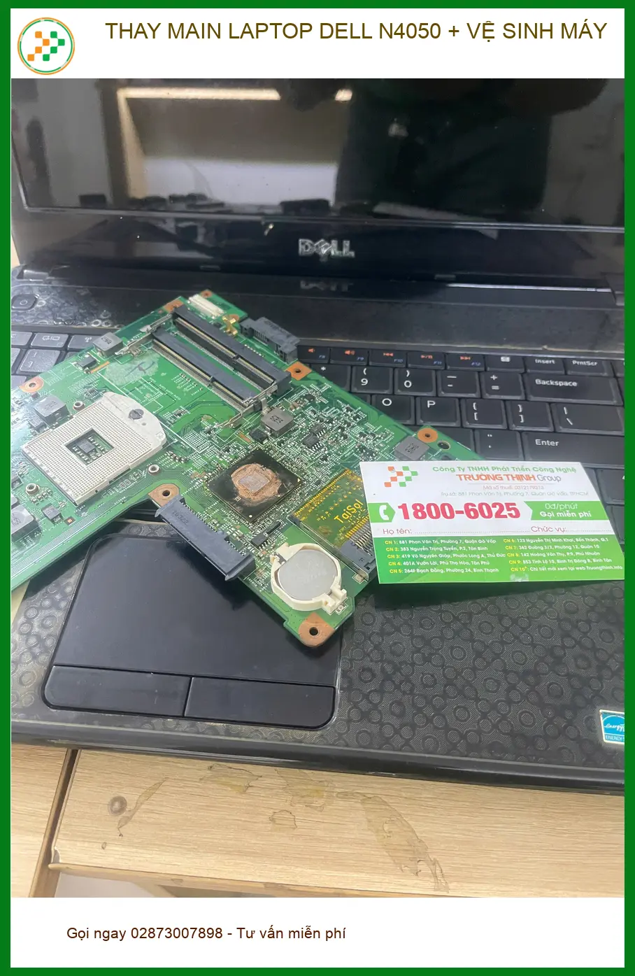 Chú Phước sửa laptop Dell n4050 - Thay main, vệ sinh máy Quận Phú Nhuận ảnh thực tế 1