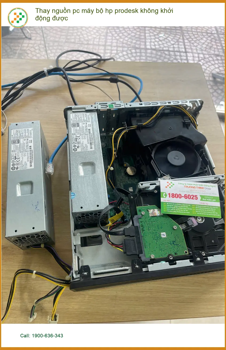 Anh Khôi nhân viên IT tìm thợ thay nguồn pc máy bộ hp prodesk Quận Phú Nhuận ảnh thực tế 2