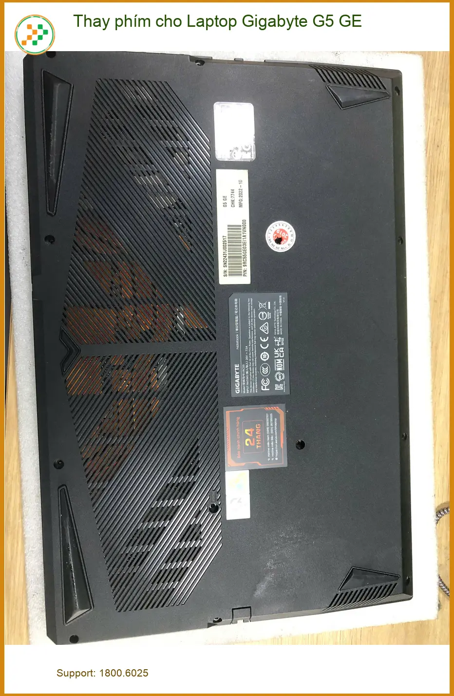 Bạn Quốc Anh tìm chỗ thay phím cho Laptop Gigabyte G5 GE Quận Bình Tân ảnh thực tế 1
