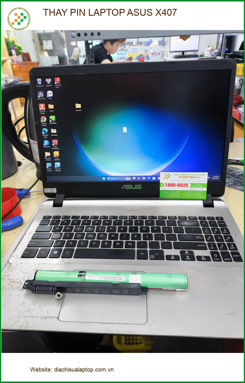 Cửa hàng thay pin laptop ASUS X407 Quận Gò Vấp - Anh Phúc thiết kế đồ họa cần gấp ảnh thực tế 1
