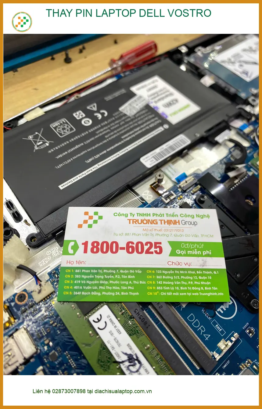 Nơi thay pin laptop Dell Vostro Quận 12 lấy liền - Chị Thanh cần pin gấp ảnh thực tế 2