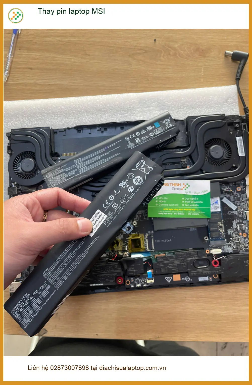 Cửa hàng thay pin laptop MSI Quận Thủ Đức - Anh Quang review dịch vụ lấy liền ảnh thực tế 2