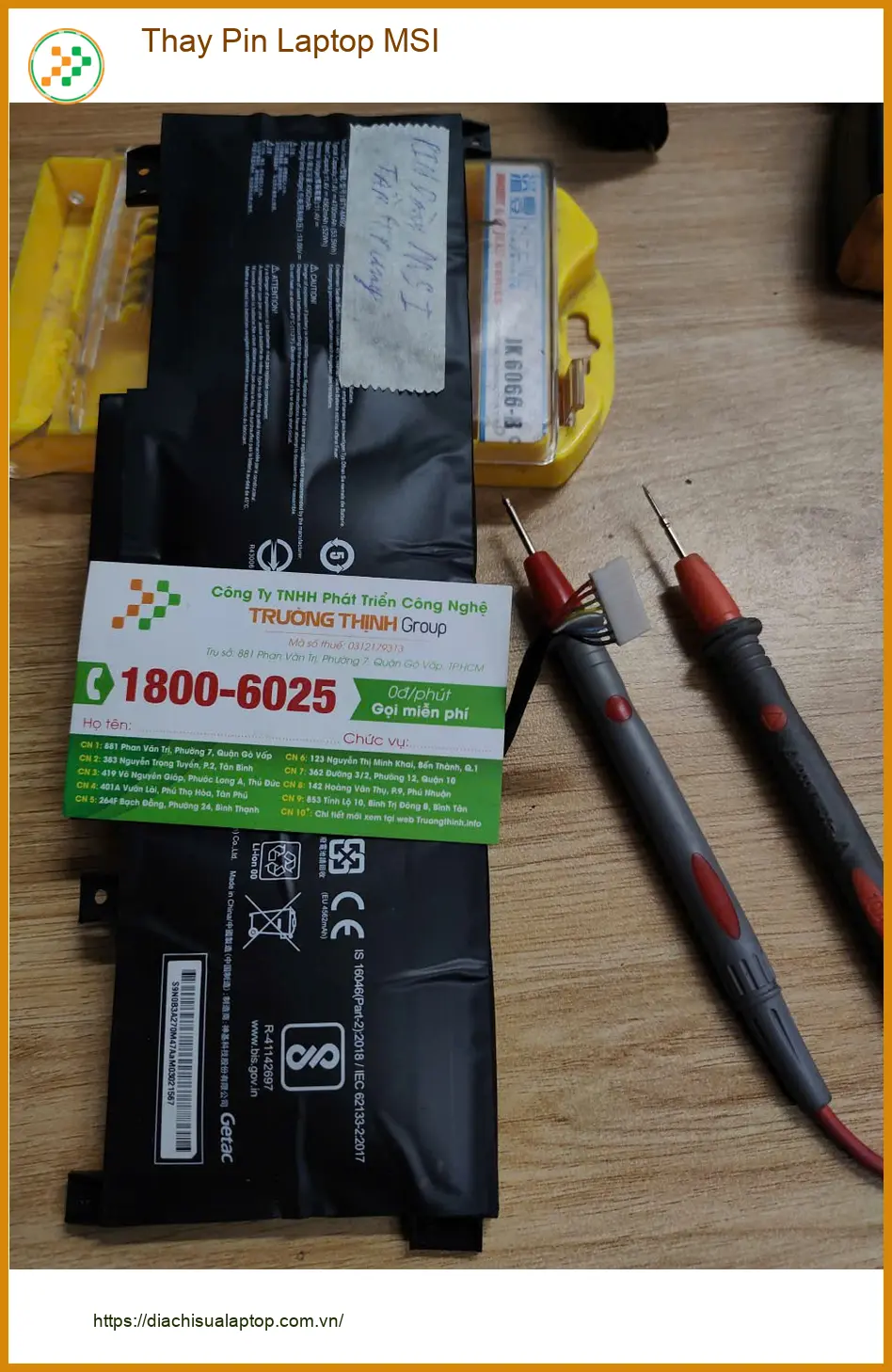 Anh Quang tìm trung tâm thay pin Laptop MSI Quận 12 uy tín - Xử lý pin chai phồng ảnh thực tế 1