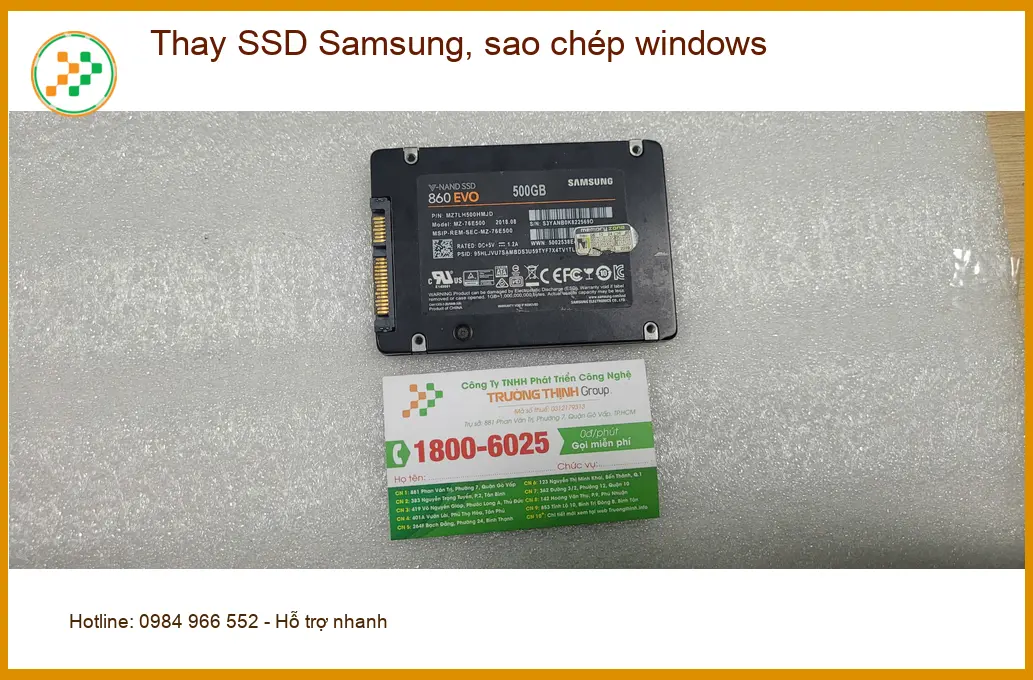Tiệm thay SSD Samsung, sao chép windows Quận Bình Tân - Chị Phương giáo viên nâng cấp máy ảnh thực tế 2