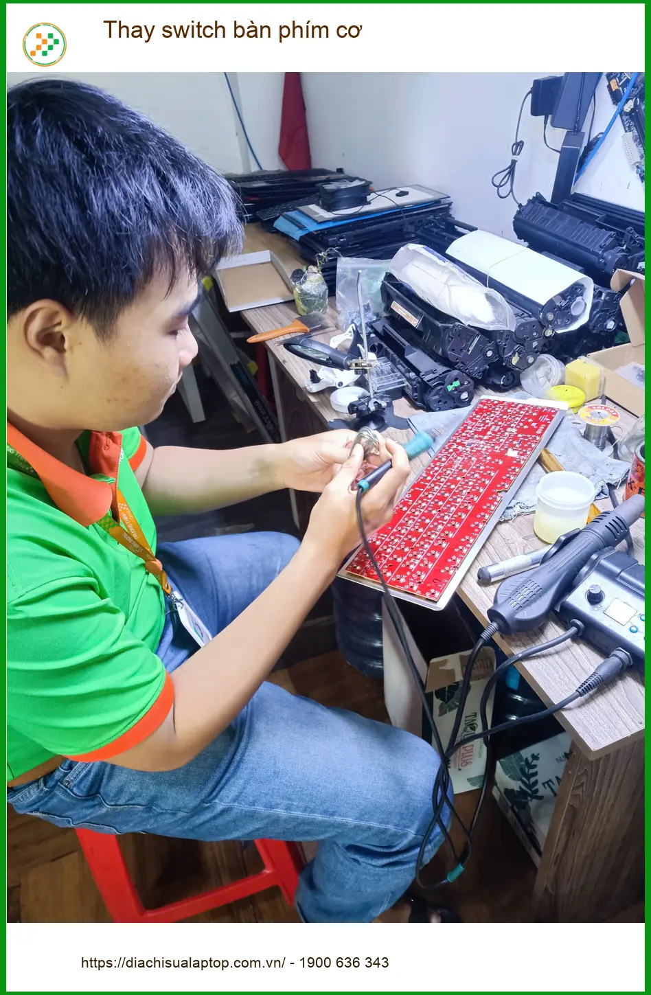 Chị Hạnh thiết kế đồ họa cần thay switch bàn phím cơ Quận Tân Phú lấy liền ảnh thực tế 1
