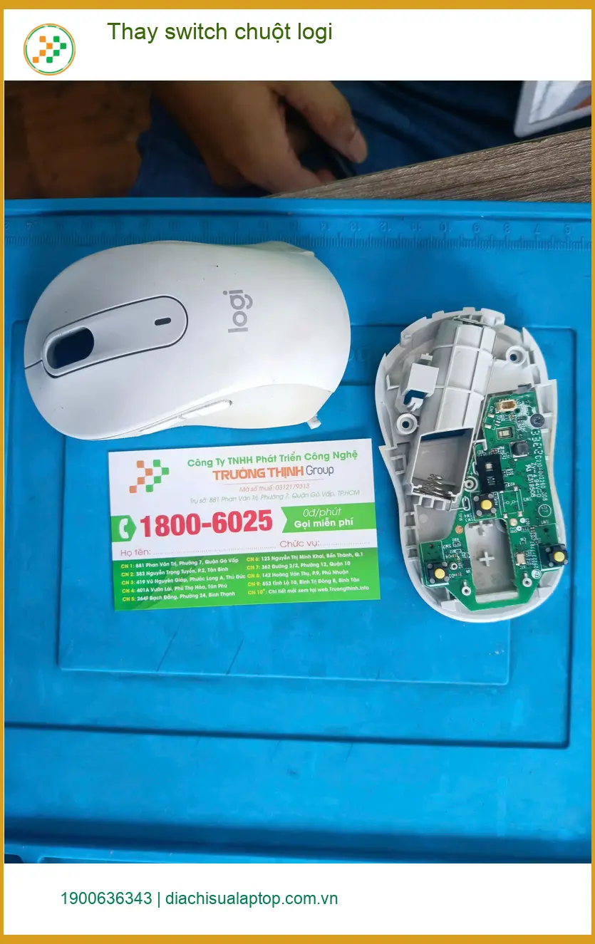 Anh Trực thiết kế đồ họa tìm chỗ thay switch chuột logi Quận Tân Phú ảnh thực tế 1