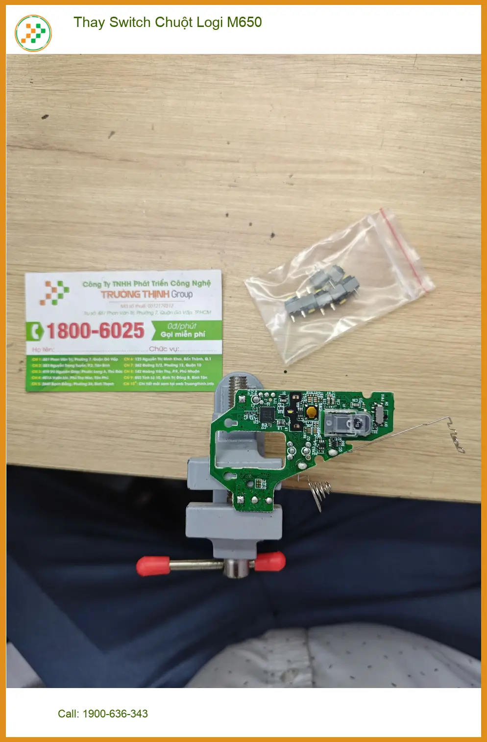 Chị Mai quản lý tìm chỗ thay switch chuột Logi M650 Quận 12 lấy ngay ảnh thực tế 1