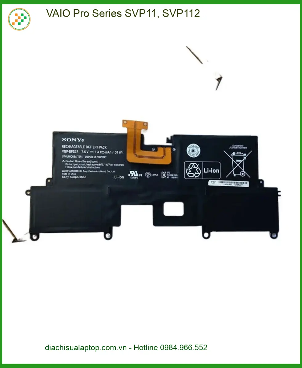 Pin Laptop VAIO Pro Series SVP11, SVP112 - Thay Lấy Liền, Giá Rẻ TPHCM