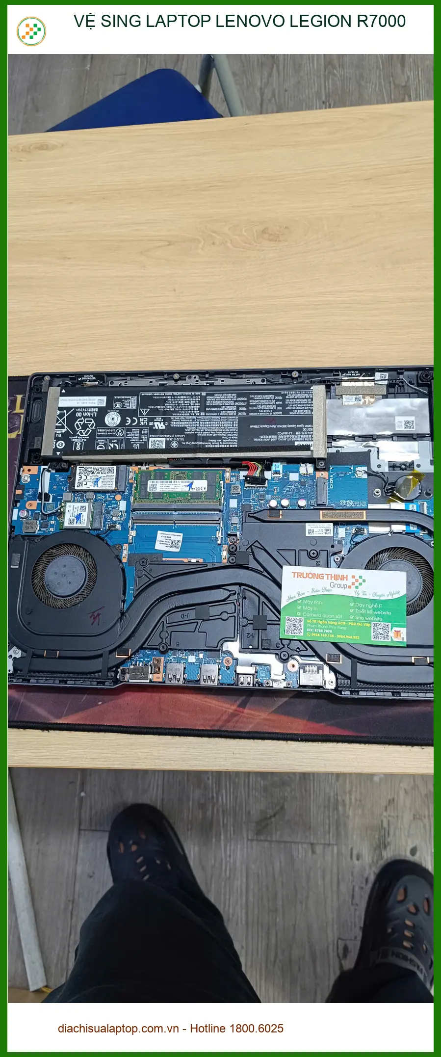 Chú Hưng tìm trung tâm vệ sinh Laptop Lenovo Legion R7000 Quận 9 uy tín ảnh thực tế 1