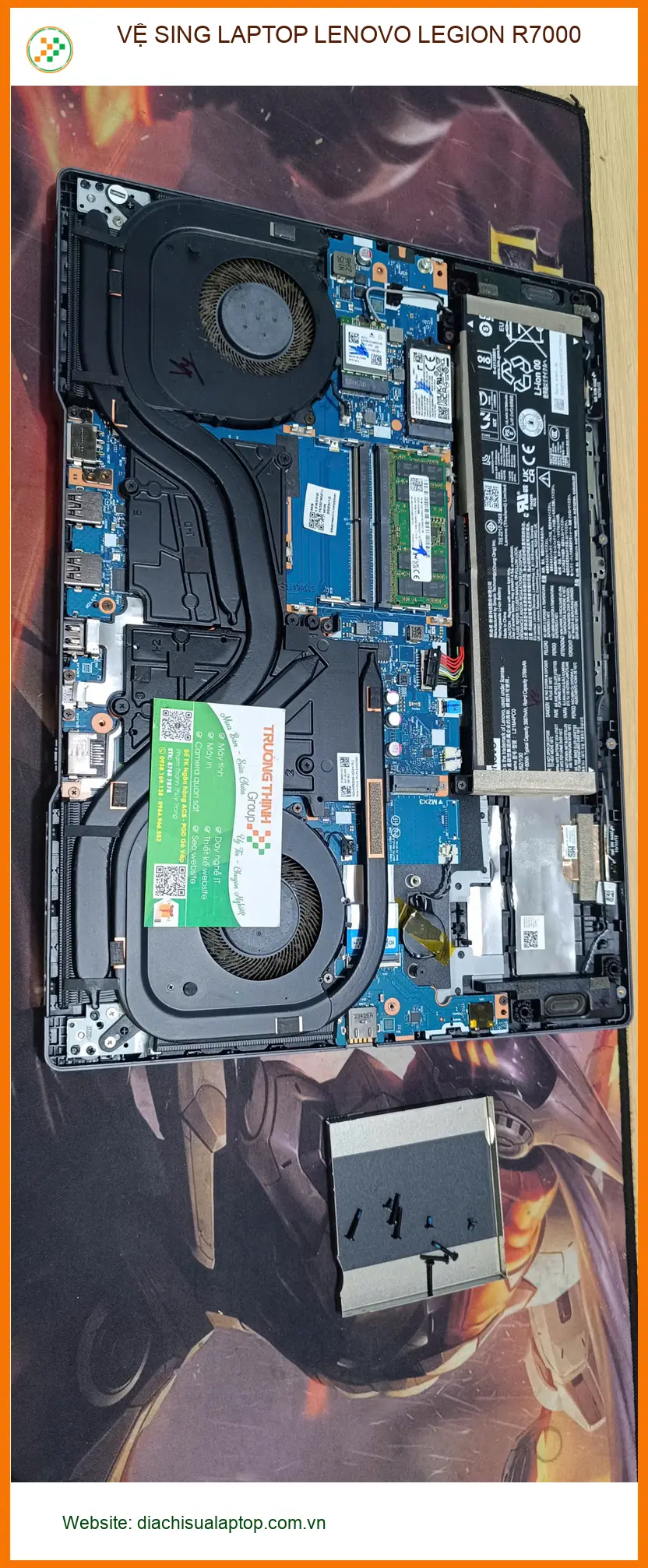 Chú Hưng tìm trung tâm vệ sinh Laptop Lenovo Legion R7000 Quận 9 uy tín ảnh thực tế 2