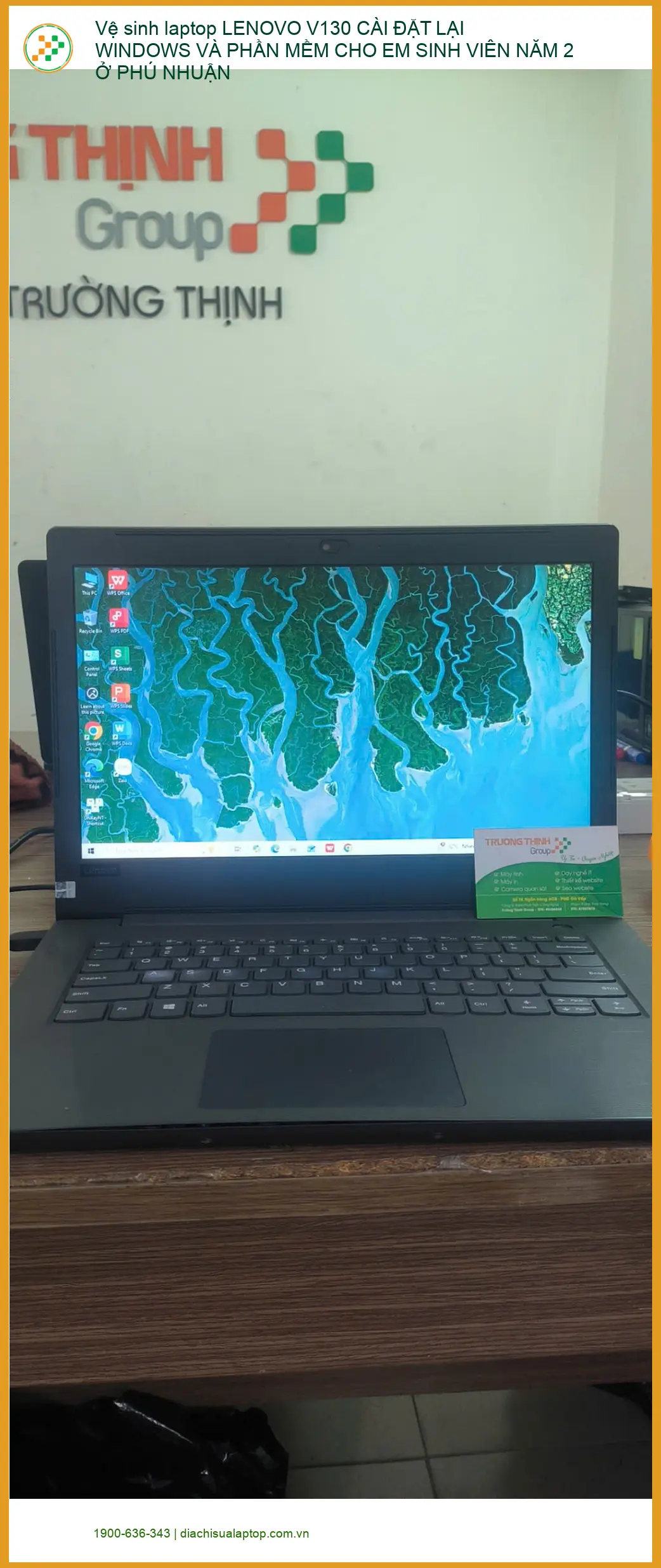 Tiệm vệ sinh, cài Windows laptop LENOVO V130 cho bạn Minh sinh viên Phú Nhuận ảnh thực tế 1